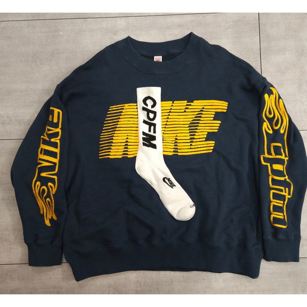 Nike x CPFM Cactus Plant Flea Market Sock Crewneck Sweatshirt Navy DM4965-454 XL